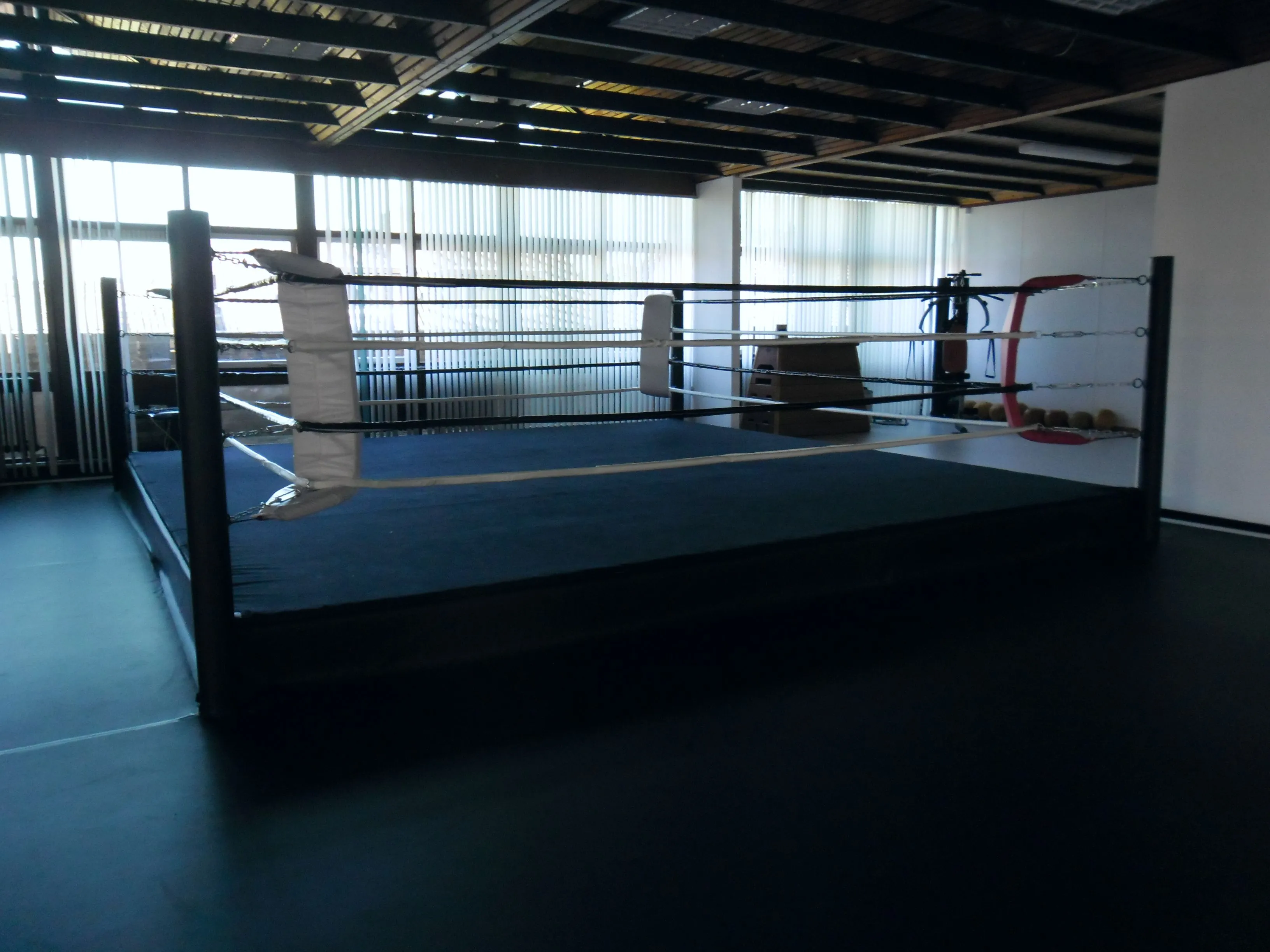 Black boxing ring canvas